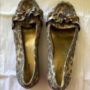 Anne Klein Brown Flats with Animal Print